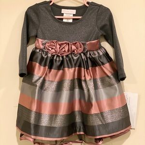 Bonnie Baby Mauve and Silver Dress 18 months